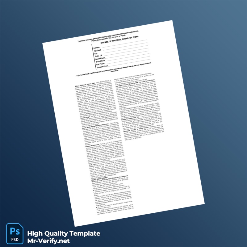 USA Omaha Bank Statement Template in Word and PDF formats page 3 USA Omaha Bank Statement Template in Word and PDF formats page 3