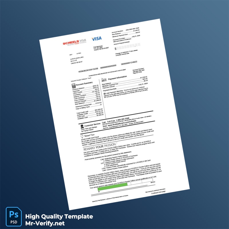 USA Omaha Bank Statement Template in Word and PDF formats USA Omaha Bank Statement Template in Word and PDF formats