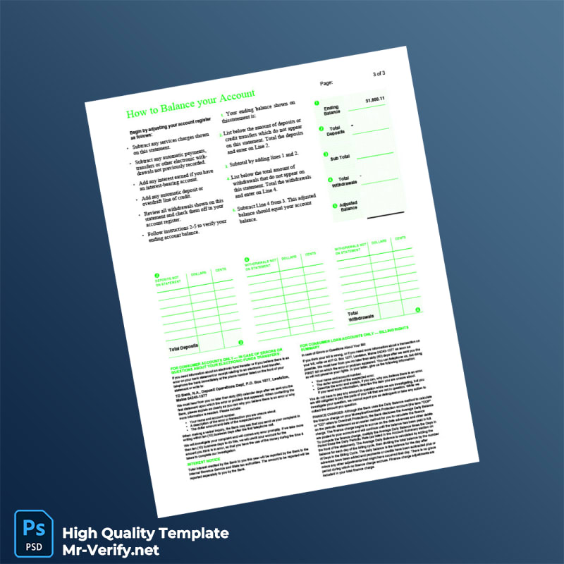 USA TD Bank Credit Card Statement Template in Word and PDF formats page 3 USA TD Bank Credit Card Statement Template in Word and PDF formats page 3