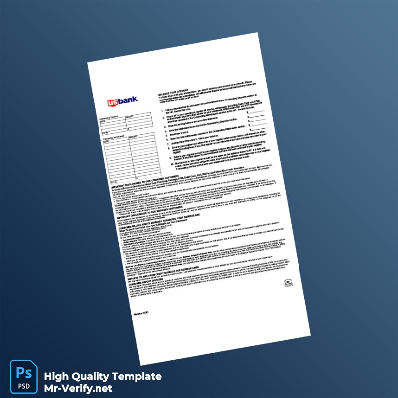 USA U S Bank Account Statement Template in Word and PDF formats page 2 USA U S Bank Account Statement Template in Word and PDF formats page 2