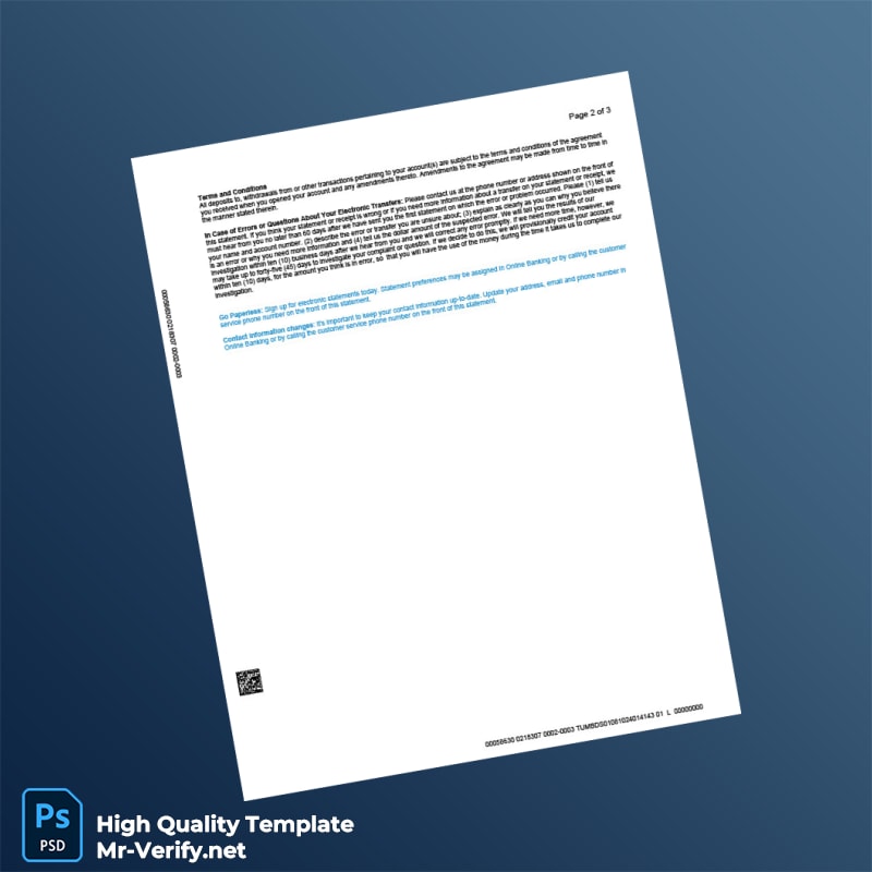 USA UMB Bank Account Statement Template in Word and PDF formats page 2 USA UMB Bank Account Statement Template in Word and PDF formats page 2