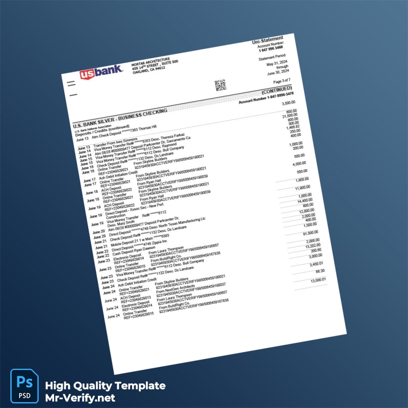USA US Bank Credit Card Statement Template in Word and PDF formats page 3 USA US Bank Credit Card Statement Template in Word and PDF formats page 3