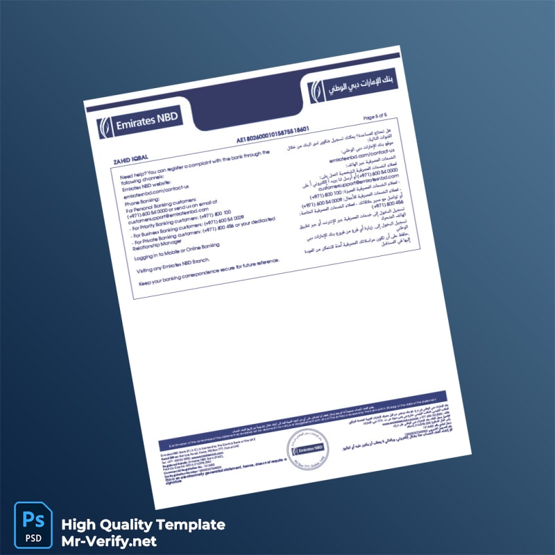 United Arab Emirates Bank Statement Template in Word and PDF formats page 5 United Arab Emirates Bank Statement Template in Word and PDF formats page 5