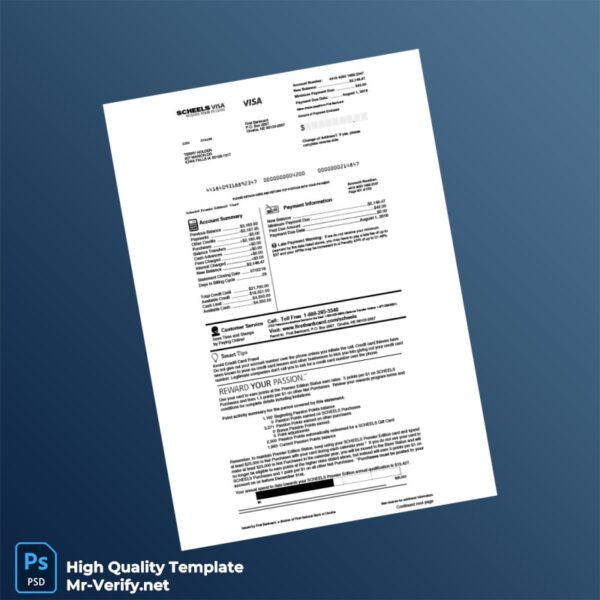 United States First National Bank of Omaha Credit Card Statement Template in Word and PDF formats