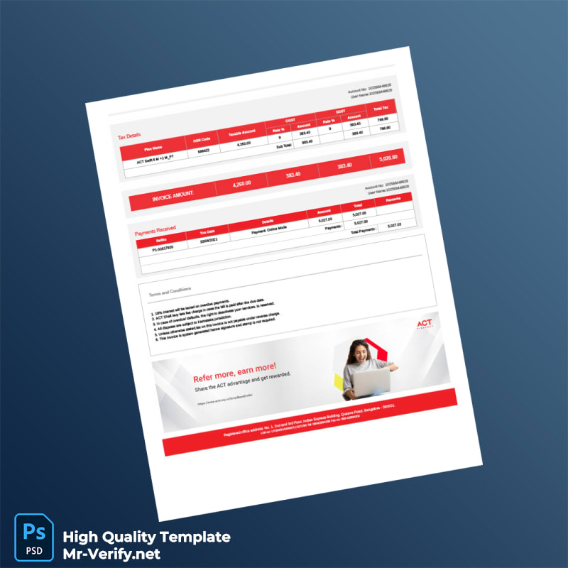 India Atria Convergence Technologies Limited Tax Invoice Template in Word and PDF formats page 2 India Atria Convergence Technologies Limited Tax Invoice Template in Word and PDF formats page 2