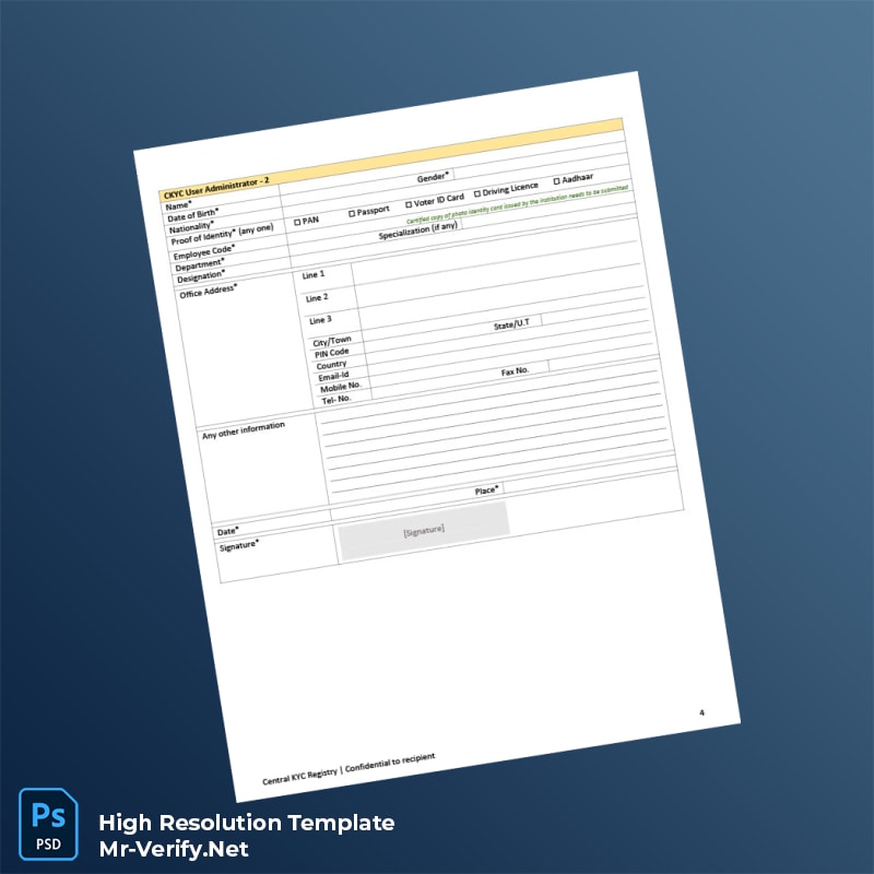 India%20CERSAI%20CKYC%20Registration%20Form%20Template%20in%20Word%20and%20PDF%20formats-page4 Editable India CERSAI CKYC Registration Form Template in Word and PDF formats page 4 Preview - Mr. Verify