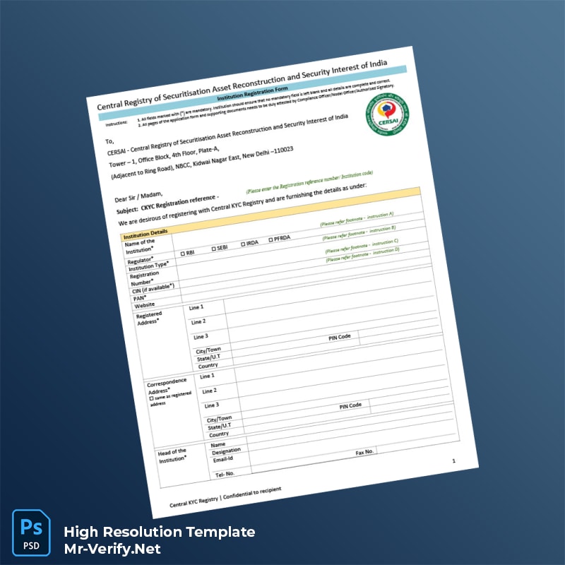 India%20CERSAI%20CKYC%20Registration%20Form%20Template%20in%20Word%20and%20PDF%20formats Editable India CERSAI CKYC Registration Form Word and Pdf Template Preview - Mr. Verify