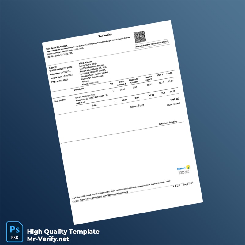 India CIIGFL Limited Tax Invoice Template in Word and PDF formats page 3 India CIIGFL Limited Tax Invoice Template in Word and PDF formats page 3