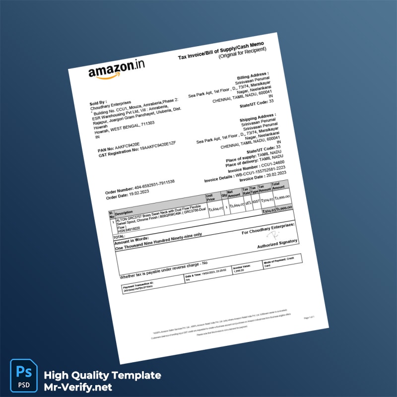 India Choudhary Enterprises Invoice Template in Word and PDF formats India Choudhary Enterprises Invoice Template in Word and PDF formats