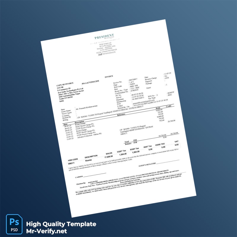 India Esri India Technologies Pvt Ltd Invoice Template in Word and PDF formats India Esri India Technologies Pvt Ltd Invoice Template in Word and PDF formats