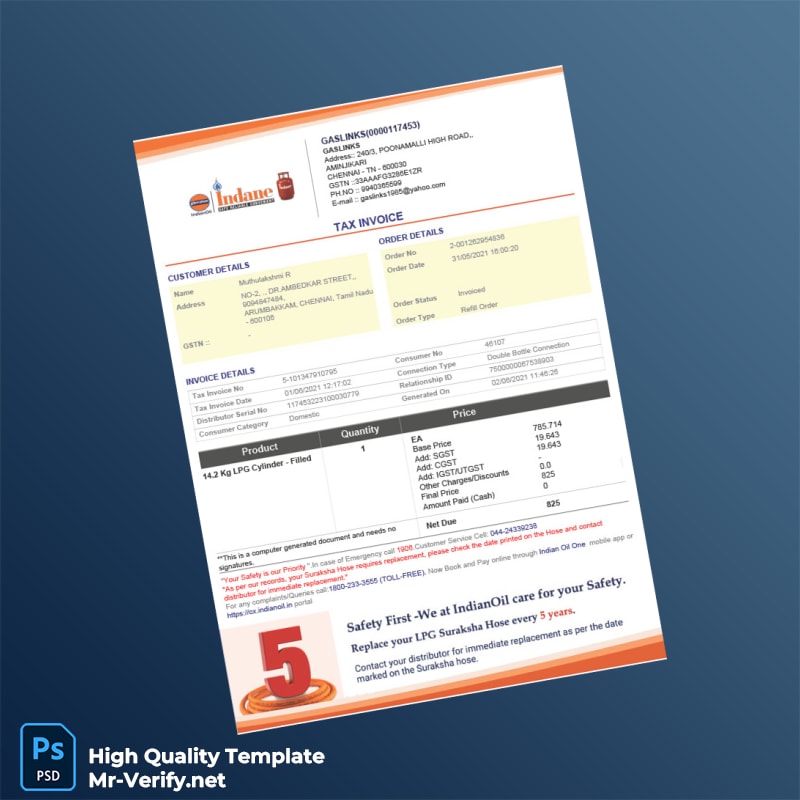 India Gaslinks Invoice Template in Word and PDF formats India Gaslinks Invoice Template in Word and PDF formats