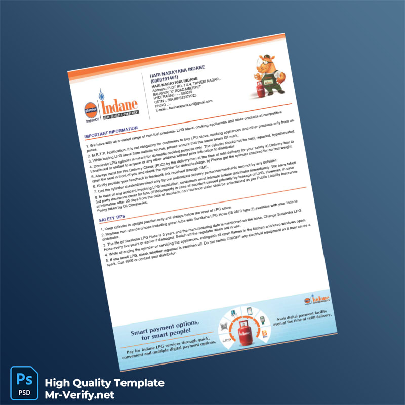 India Hari Narayana Indane Tax Invoice Template in Word and PDF formats page 2 India Hari Narayana Indane Tax Invoice Template in Word and PDF formats page 2