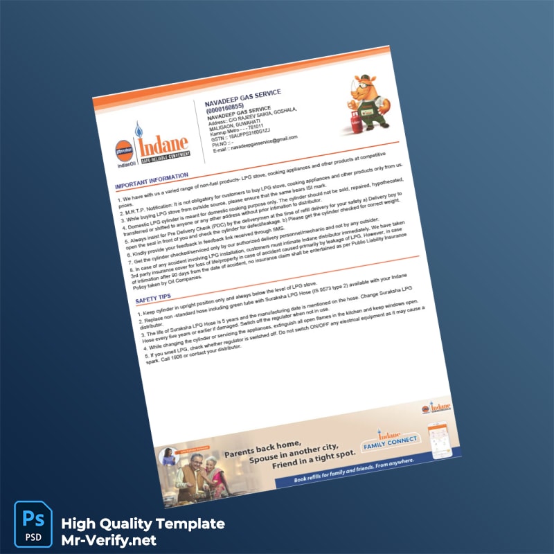 India Navadeep Gas Service Tax Invoice Template in Word and PDF formats page 2 India Navadeep Gas Service Tax Invoice Template in Word and PDF formats page 2