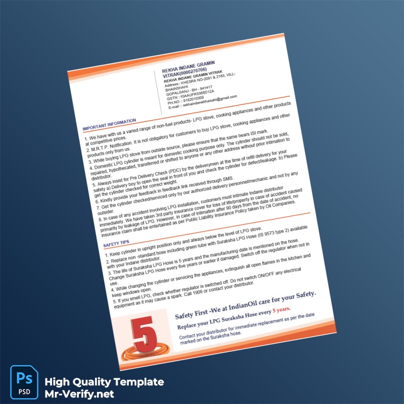 India Rekha Indane Gramin Vitrak Invoice Template in Word and PDF formats page 2 India Rekha Indane Gramin Vitrak Invoice Template in Word and PDF formats page 2