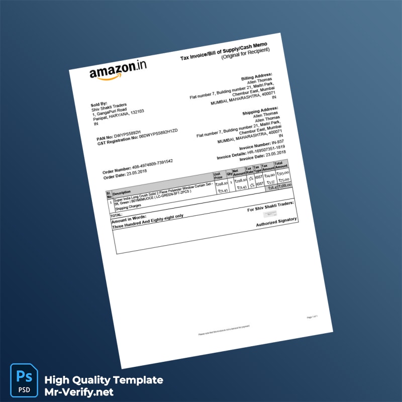 India Shiv Shakti Traders Tax Invoice Template in Word and PDF formats India Shiv Shakti Traders Tax Invoice Template in Word and PDF formats