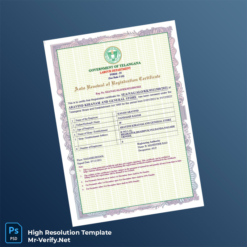 India%20Telangana%20Labour%20Department%20Auto%20Renewal%20of%20Registration%20Certificate%20Template%20in%20Word%20and%20PDF%20formats Editable India Telangana Labour Department Auto Renewal of Registration Certificate Word and Pdf Template Preview - Mr. Verify