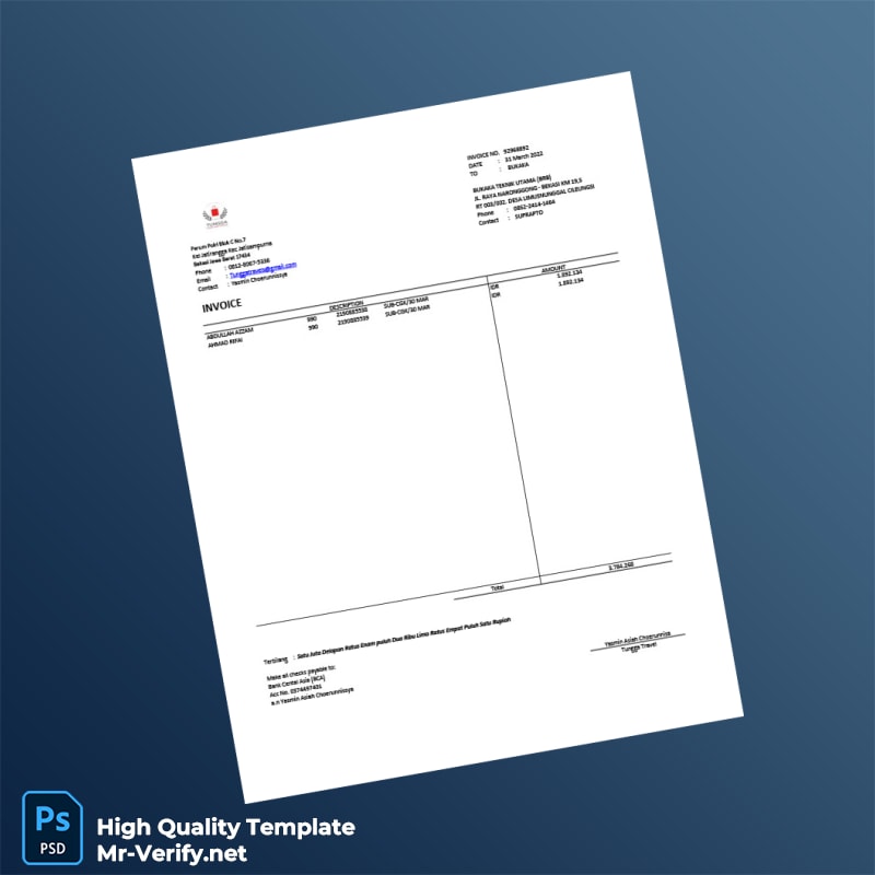 Indonesia BUKAKA TEKNIK UTAMA Invoice Template in Word and PDF formats Indonesia BUKAKA TEKNIK UTAMA Invoice Template in Word and PDF formats