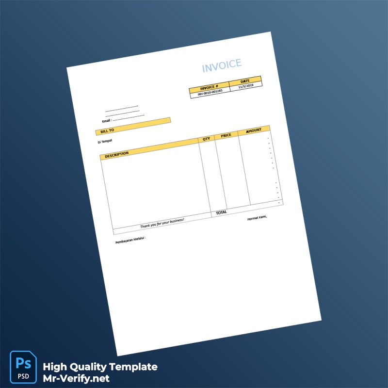Indonesia Di Tempat Invoice Template in Word and PDF formats Indonesia Di Tempat Invoice Template in Word and PDF formats