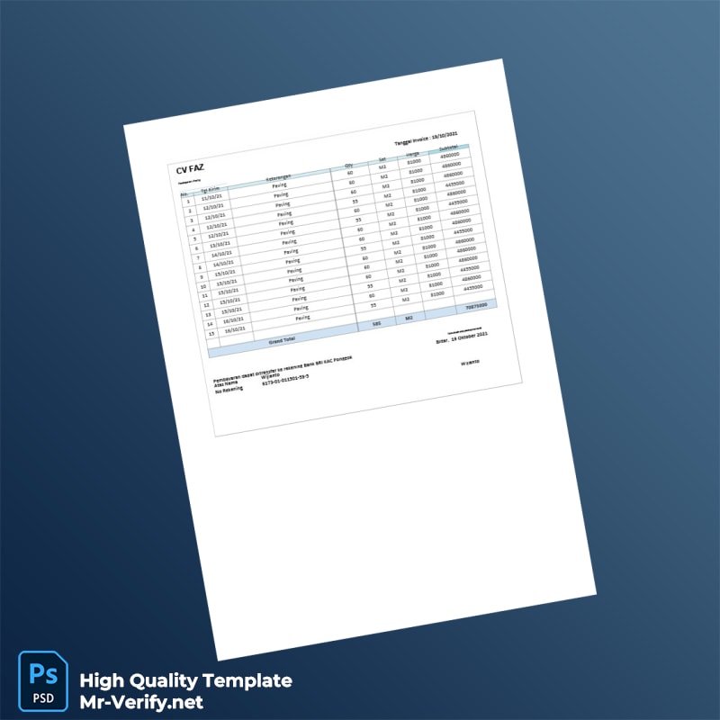 Indonesia Invoice Stue Template in Word and PDF formats page 3 Indonesia Invoice Stue Template in Word and PDF formats page 3