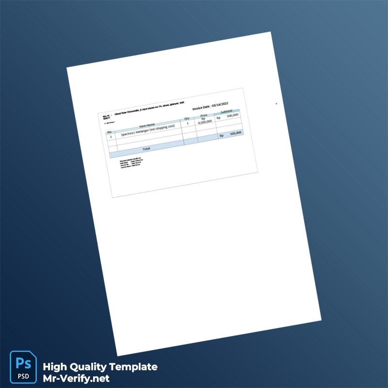 Indonesia Invoice Stue Template in Word and PDF formats Indonesia Invoice Stue Template in Word and PDF formats
