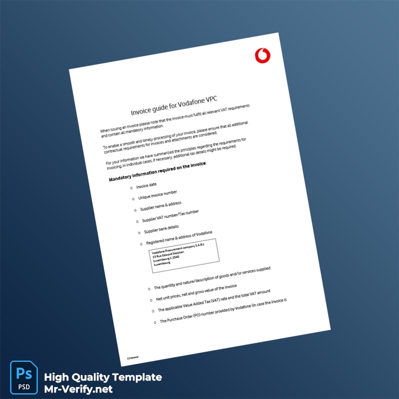 Luxembourg Vodafone Invoice Guide Template in Word and PDF formats Luxembourg Vodafone Invoice Guide Template in Word and PDF formats
