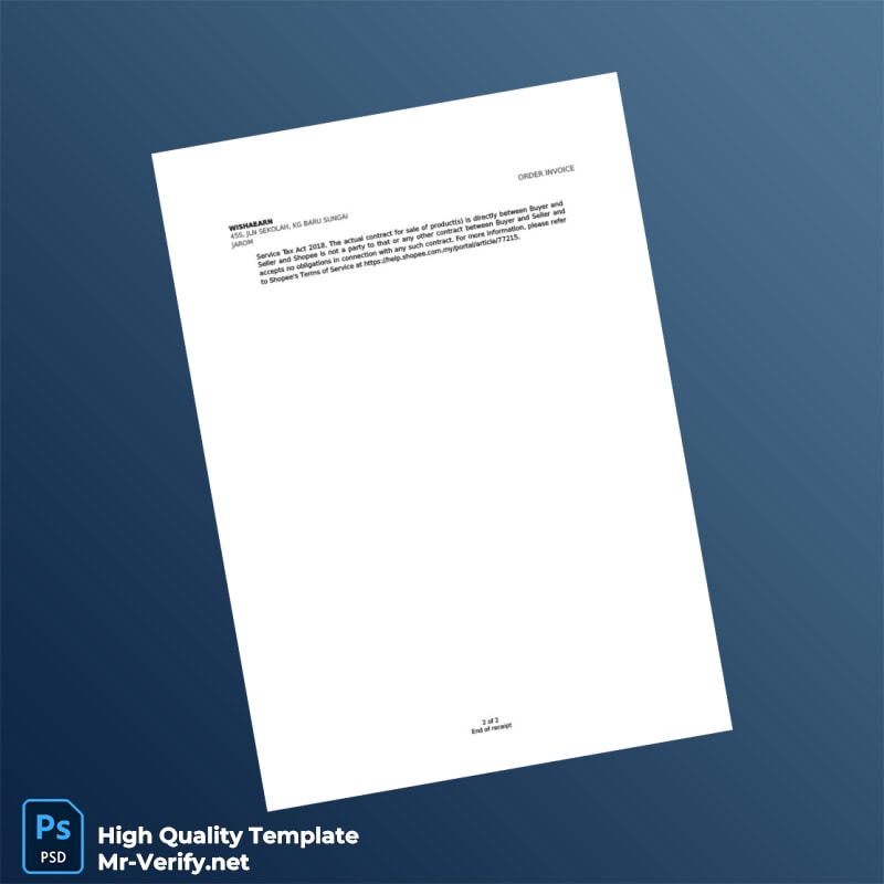 Malaysia Shopee Invoice Template in Word and PDF formats page 2 Malaysia Shopee Invoice Template in Word and PDF formats page 2