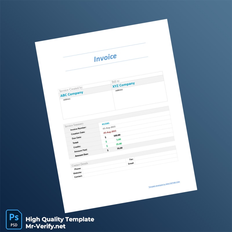USA ANALYSISTABS Invoice Template in Word and PDF formats USA ANALYSISTABS Invoice Template in Word and PDF formats