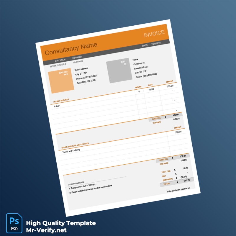 USA Consultant Invoice Template in Word and PDF formats page 3 USA Consultant Invoice Template in Word and PDF formats page 3