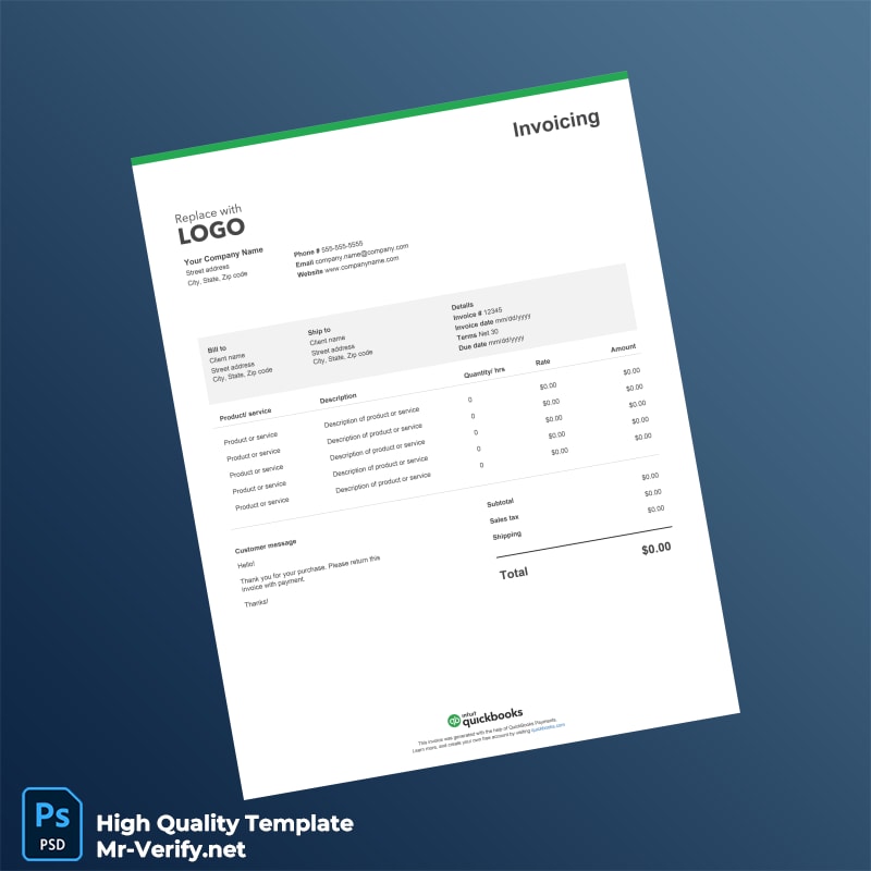 USA QuickBooks Invoice Template in Word and PDF formats page 2 USA QuickBooks Invoice Template in Word and PDF formats page 2
