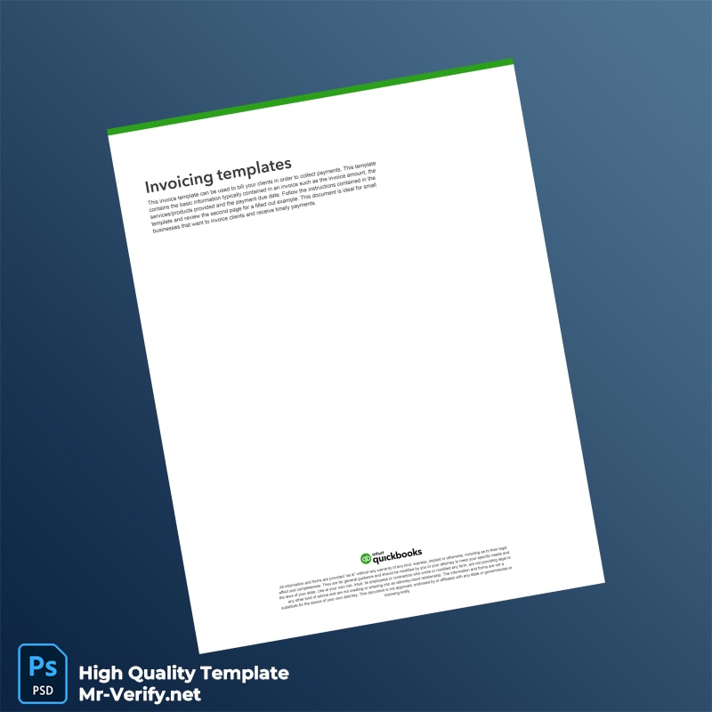 USA QuickBooks Invoice Template in Word and PDF formats USA QuickBooks Invoice Template in Word and PDF formats