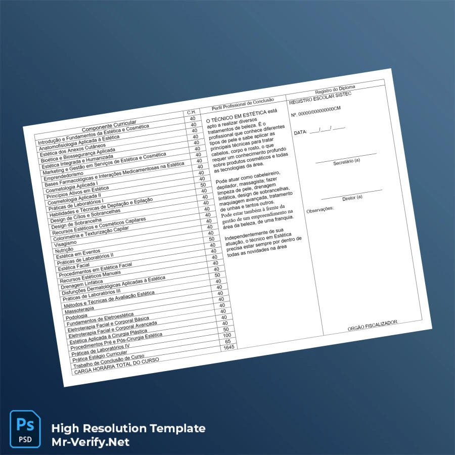 Brazil Instituto (Unnamed) Diploma in Aesthetics Template-page2 Printable Brazil Instituto (Unnamed) Diploma in Aesthetics Template page 2 Image Preview - PrintDocs