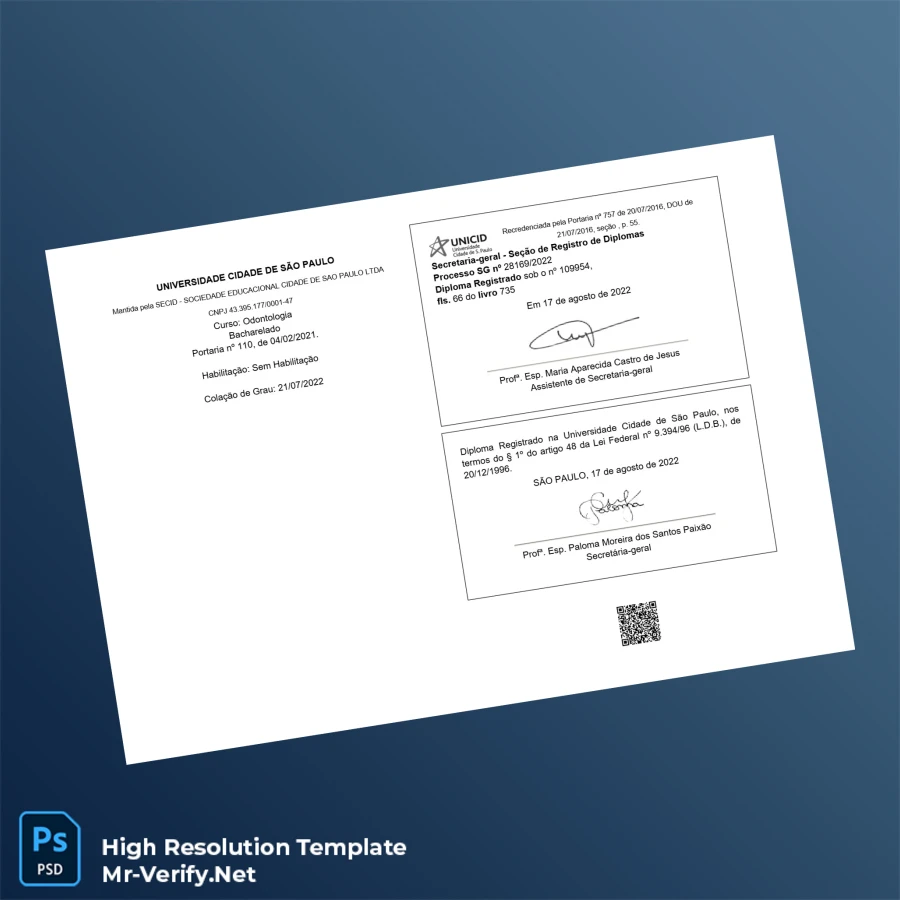 Brazil University Cidade de São Paulo Bachelor of Dentistry Template-page2 Printable Brazil University Cidade de São Paulo Bachelor of Dentistry Template page 2 Image Preview - PrintDocs