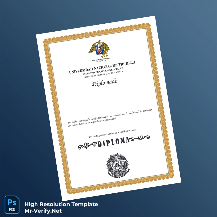 Peru Universidad Nacional de Trujillo Diploma Template Printable Peru Universidad Nacional de Trujillo Diploma Template Image Preview - PrintDocs
