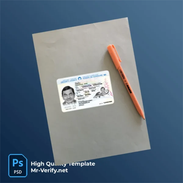 Canada Northwest Territories Driver License PSD Template Version 1 (2020_present) - fully editable photoshop layers